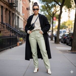 Wilfred Vegan Faux Leather High Rise Straight Leg Trousers, “Melina” Pant EUC 12